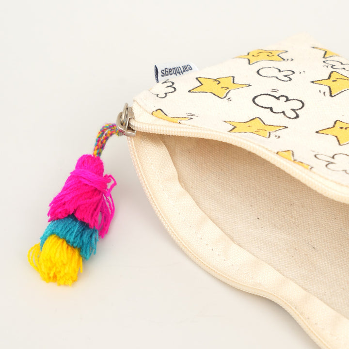 Star Print Tassel Pencil Pouch, View 6
