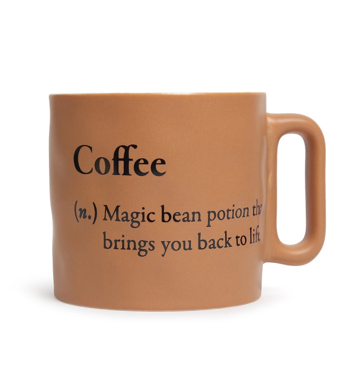 Quip Ceramic Coffee Mug with Playful Inscription Beige view 4