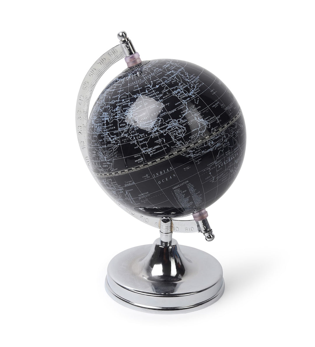 Meridian Midnight Blue Globe with Silver Metal Frame view 6