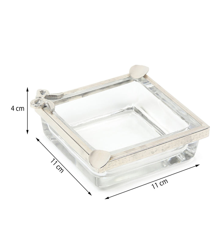 Cindra's Square Ashtray with Sculpted Spoon Rests view 3