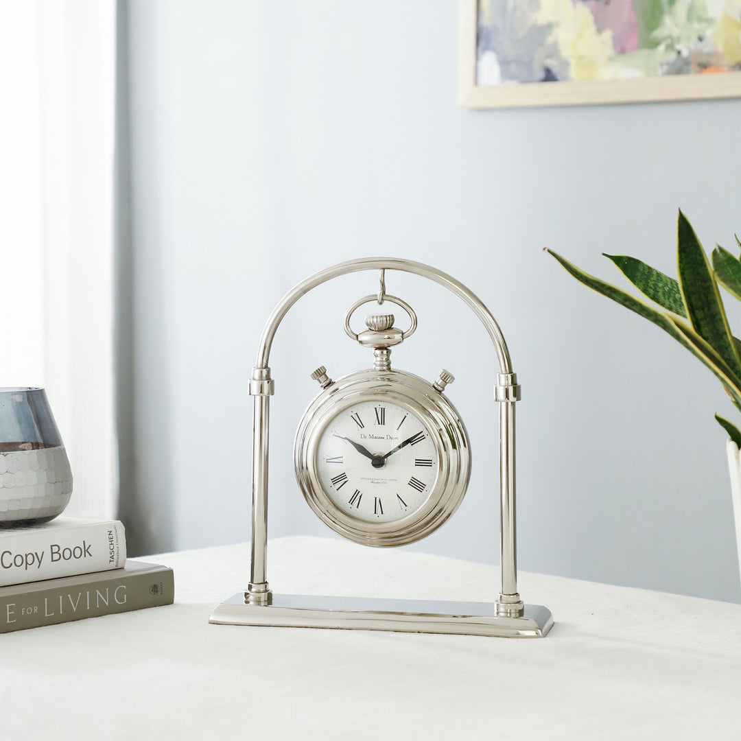 Expobazaar Archway Timepiece Silver Table Clock