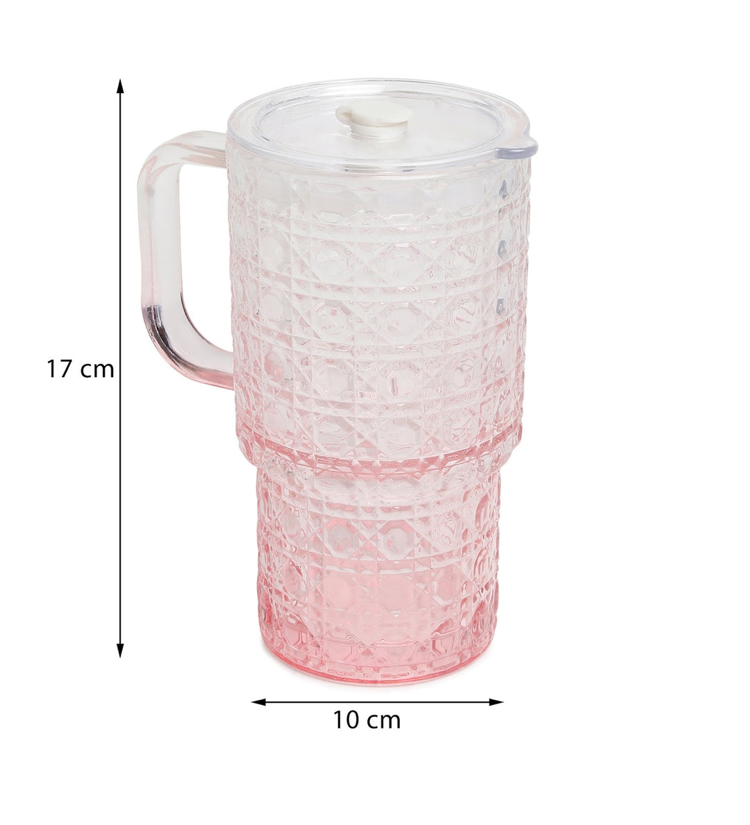 Verdelle Diamond Cut Glass Tumbler Pink view 3