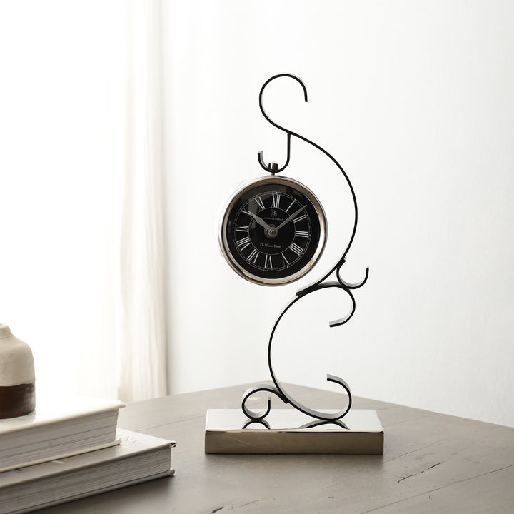Expobazaar Black Round Table Stellar Mirage Desk Clock