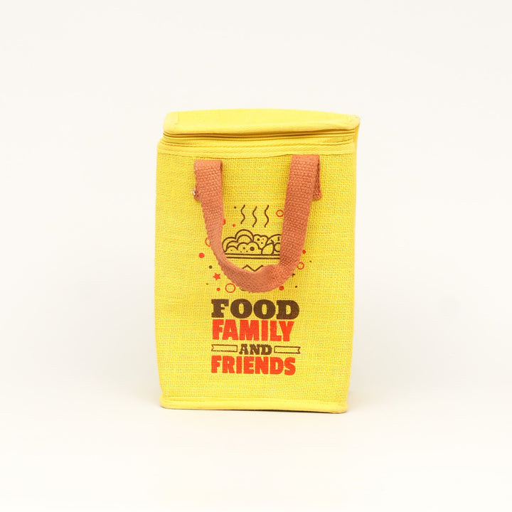 Insulated Jute Lunch Bag, Family and Friends, View 2