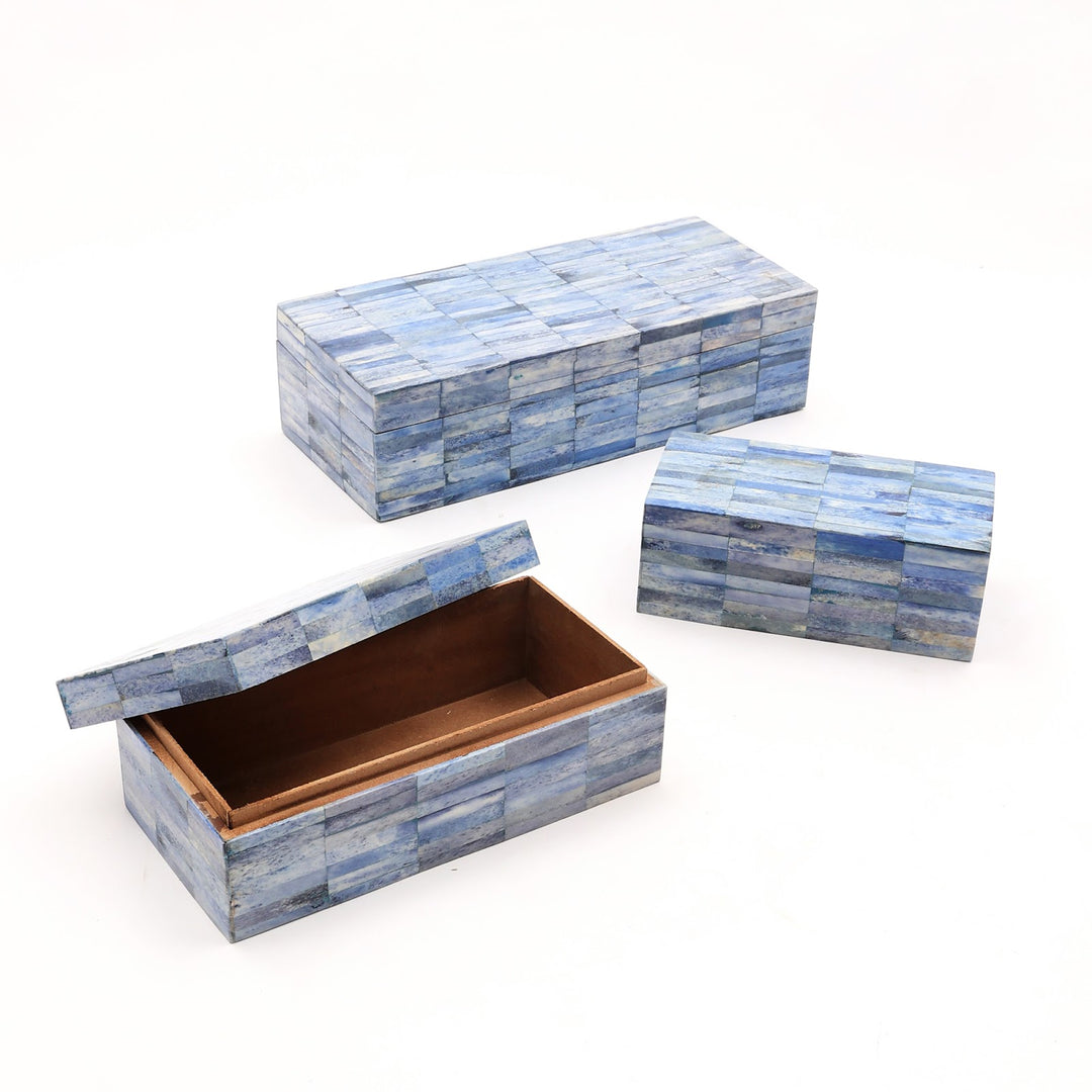Indigo Inlay Decorative Storage Box Large