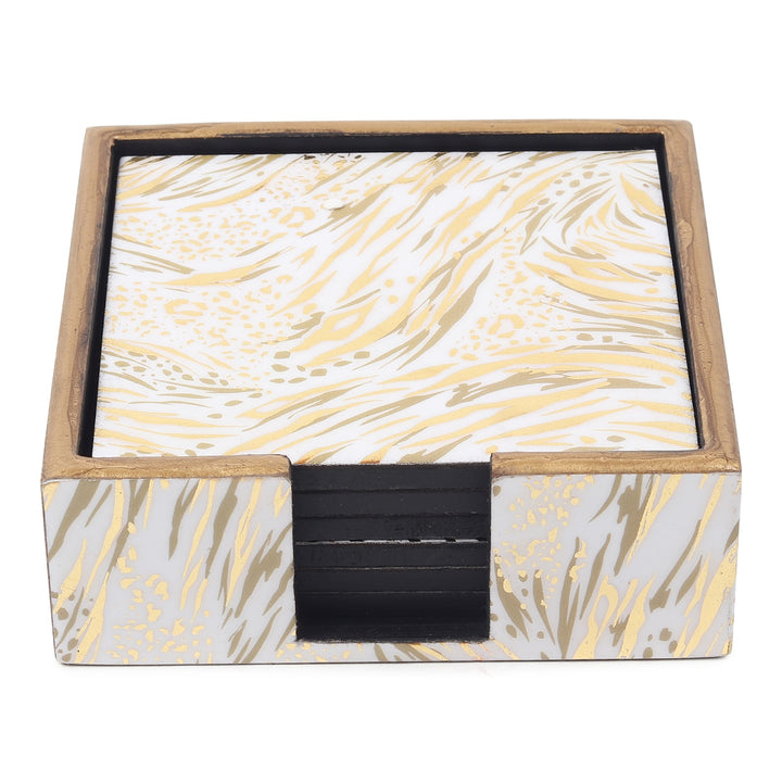 Expobazaar Zivra Gold Coaster Set of 6