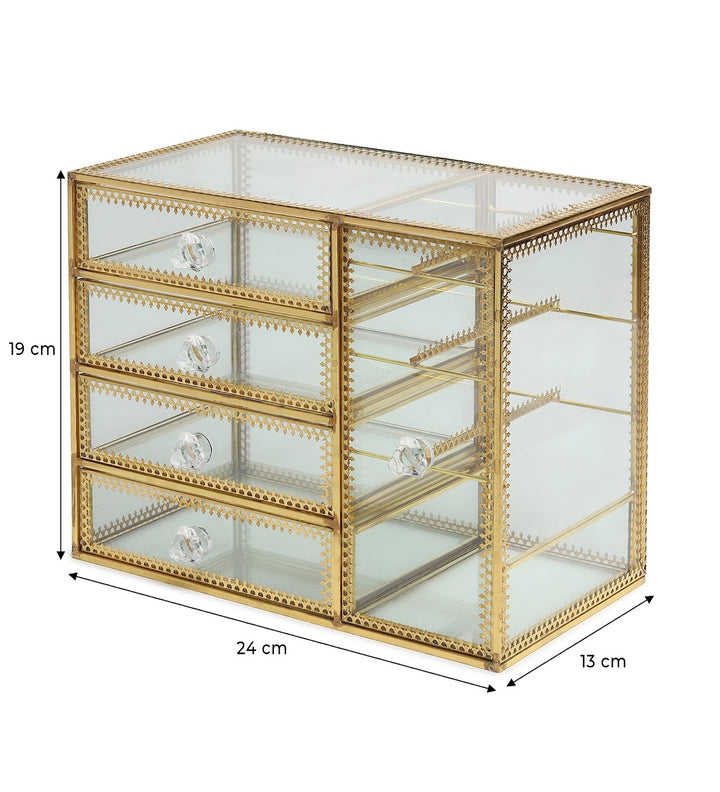Arden Glass and Metal Cabinet Jewellery Box view 2