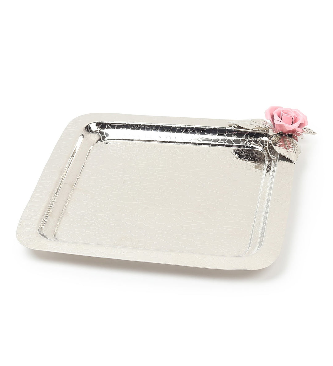 Petal Eclat Square Stainless Steel Serving Tray Pink view 5