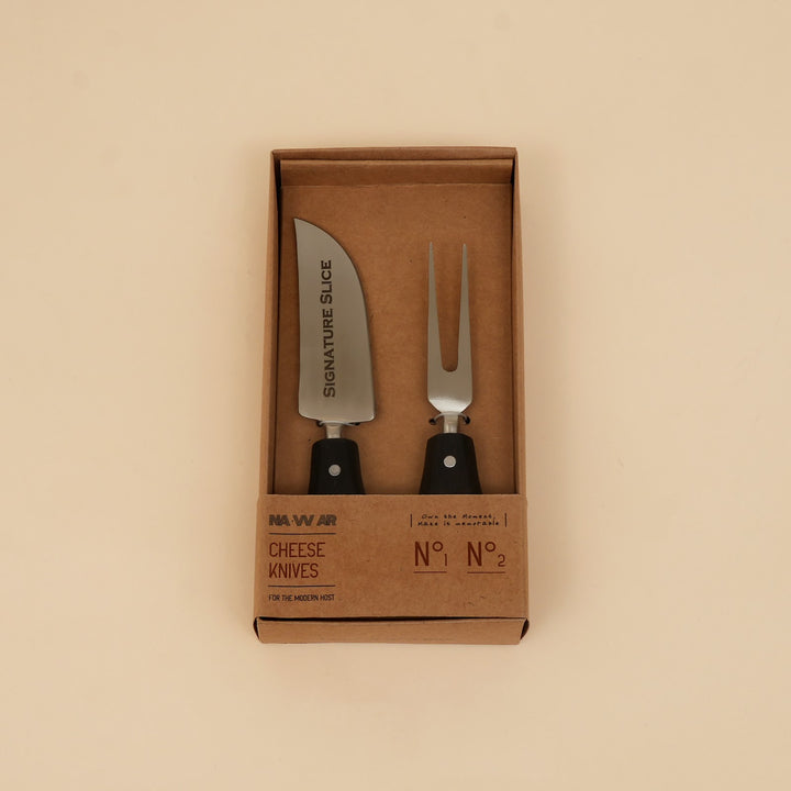 Cheese knife and spreader serving set