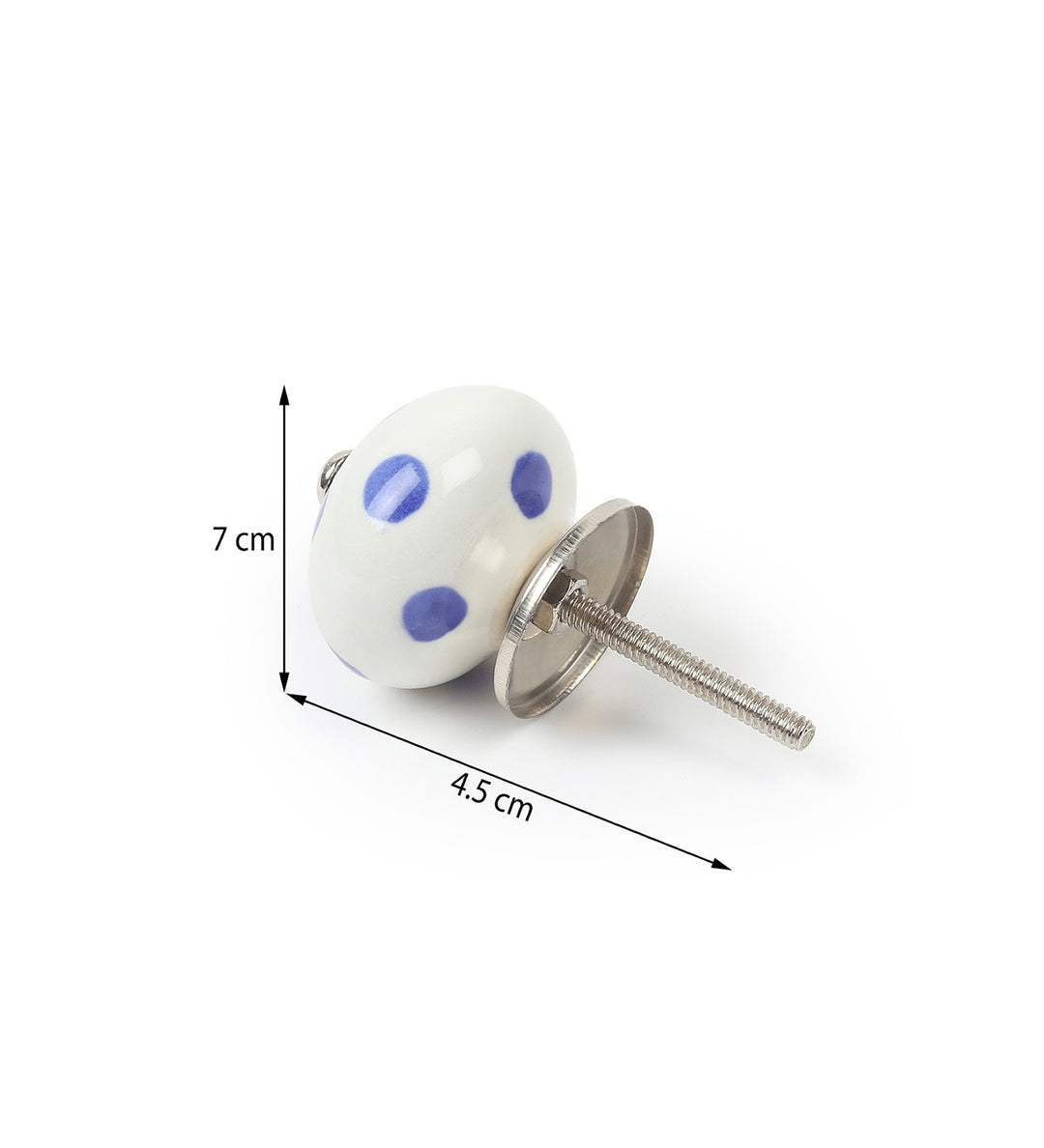 Blue Belle Hand Painted Ceramic Drawer Knobs Set of 6 view 3