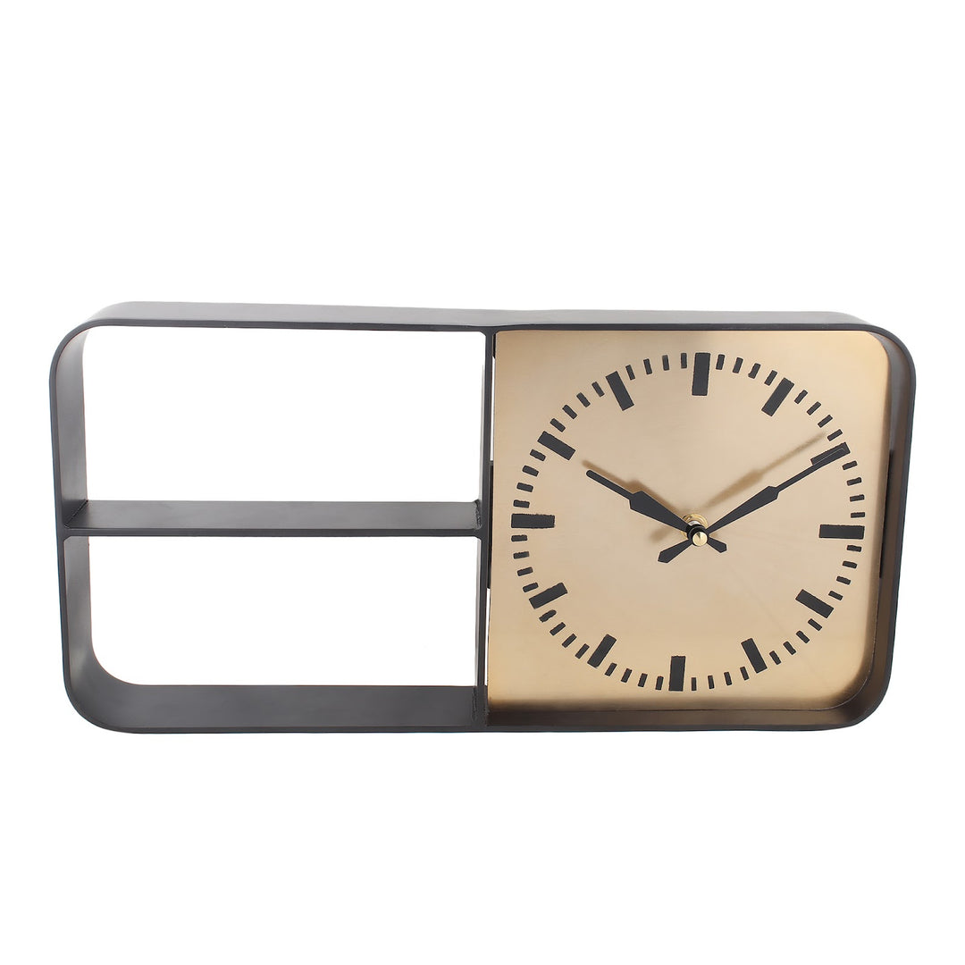Expobazaar Timekeeper Shelves Black Aluminium Wall clock