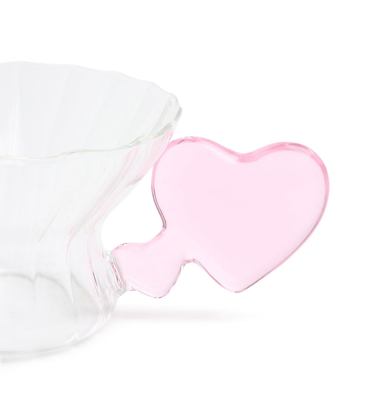 Amour Spiral Glass Cup with Pink Heart Handle view 5