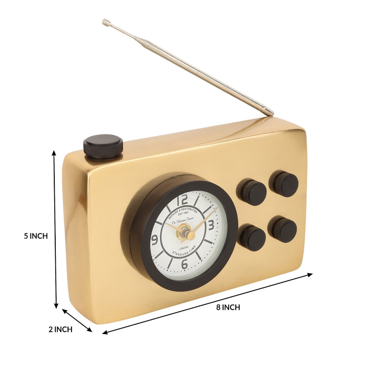 Expobazaar Broadcaster Table Clock in Gold