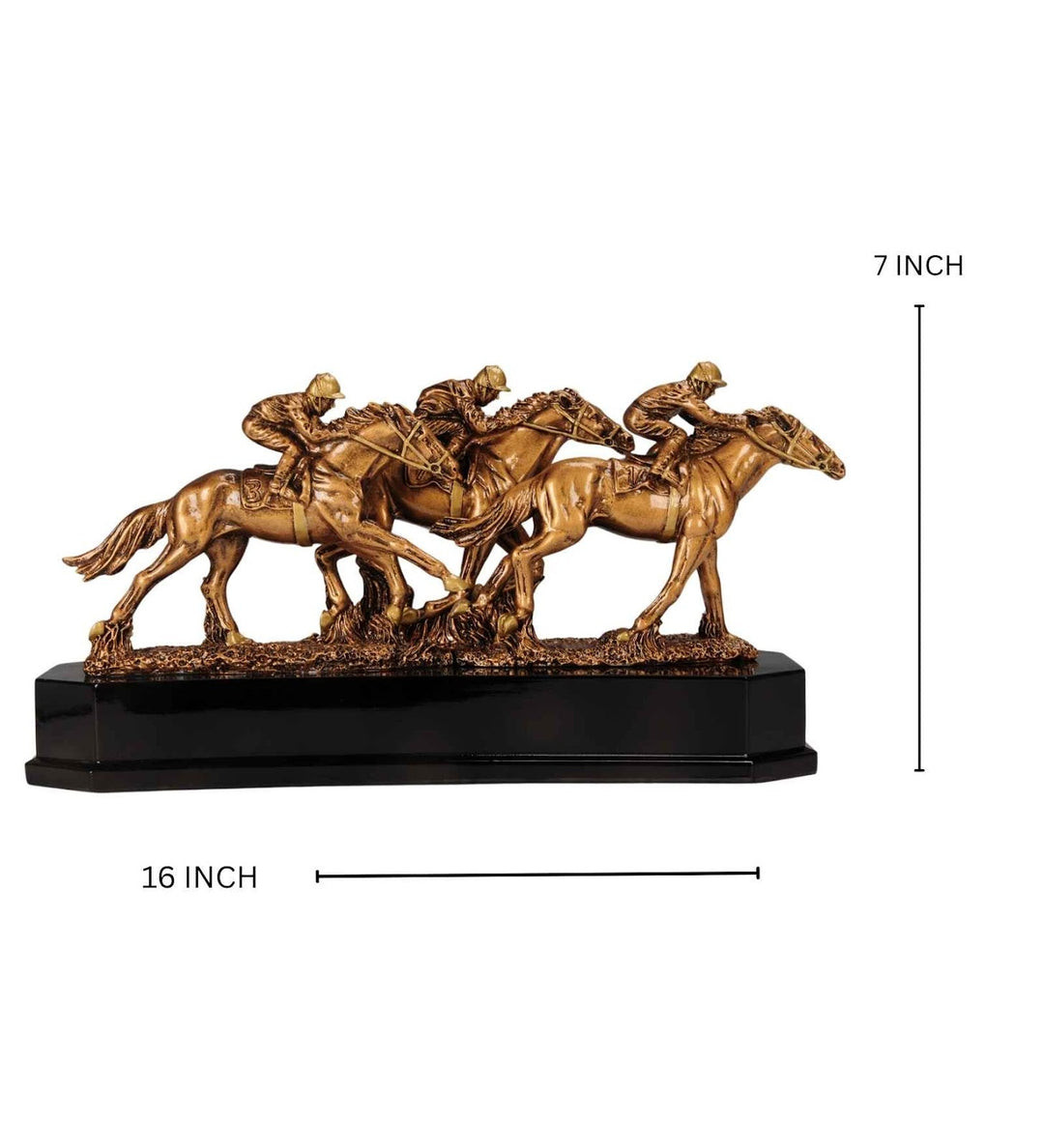 Expobazaar Galloping Horse Racing Resin Sculpture for Luxury Decor