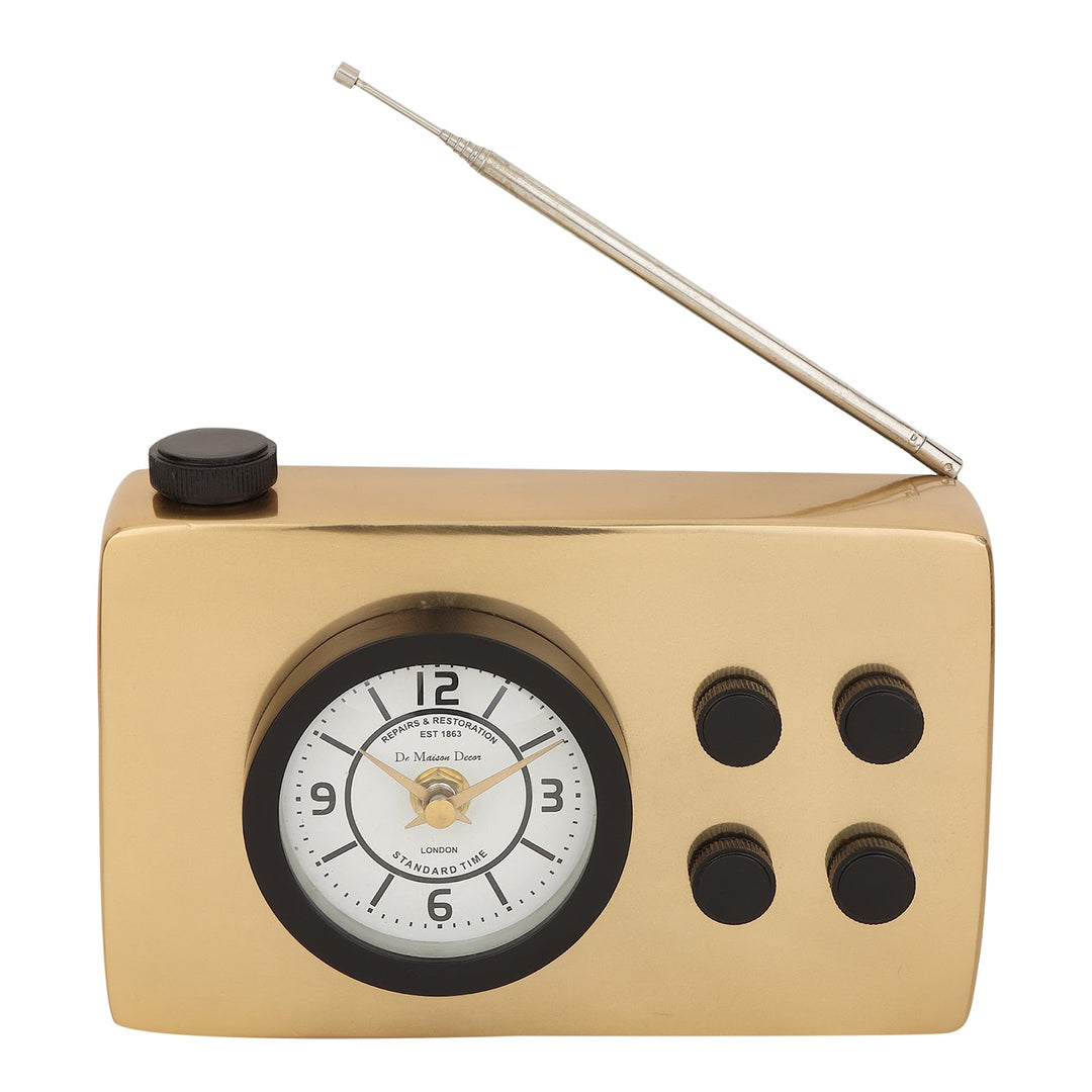 Expobazaar Broadcaster Table Clock in Gold