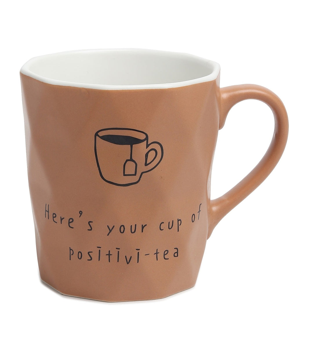 Positive-Tea Ceramic Tea Cup with Quote Pink view 4