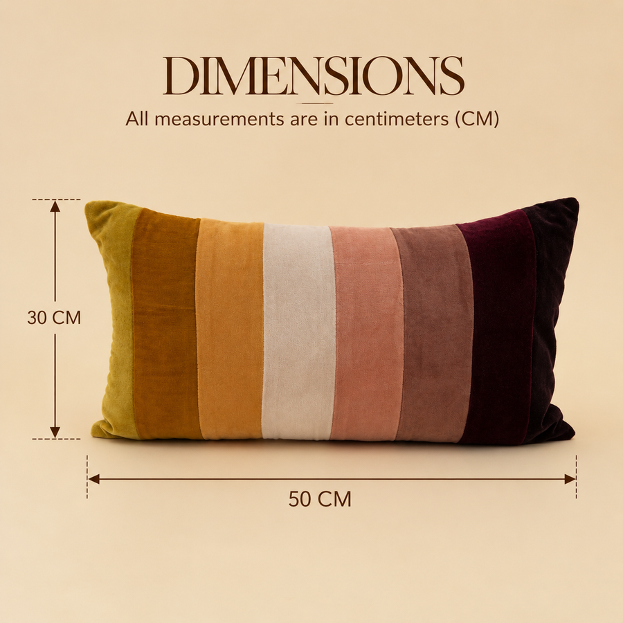 Multi Stripe Velvet Lumbar Cushion