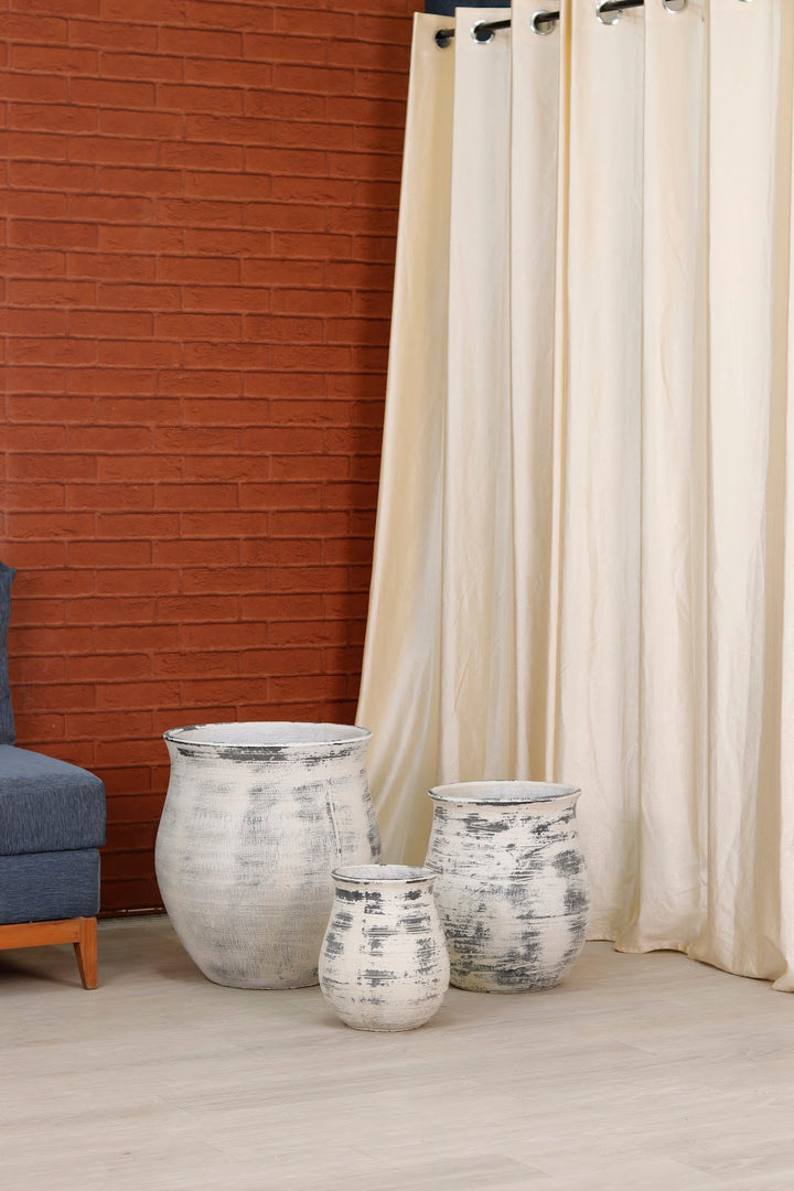 Expobazaar Classic Grey Urn‑Shape Decorative Large Planter