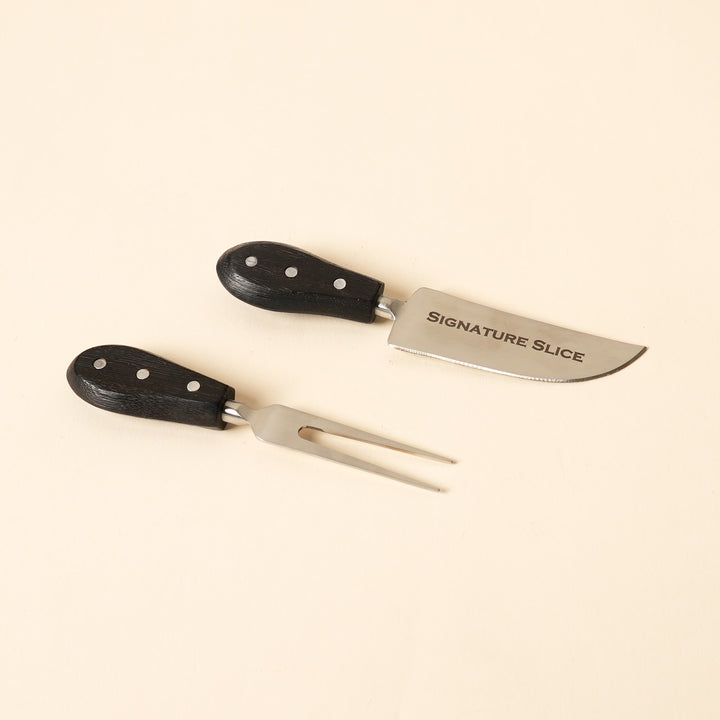 Cheese knife and spreader serving set