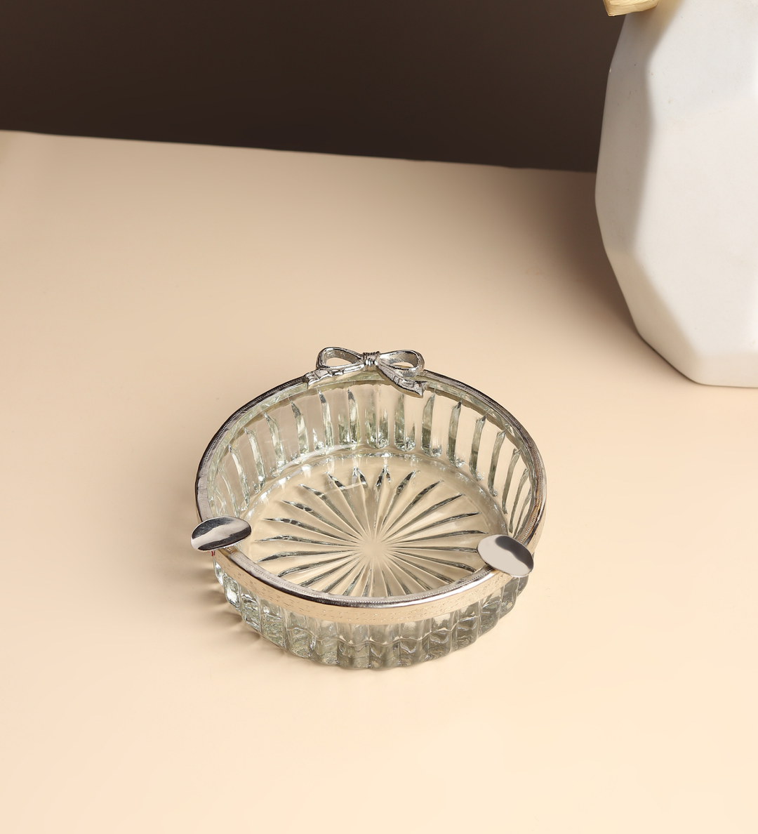 Valen's Bow Decorative Glass Ashtray for Home and Lounge view 2