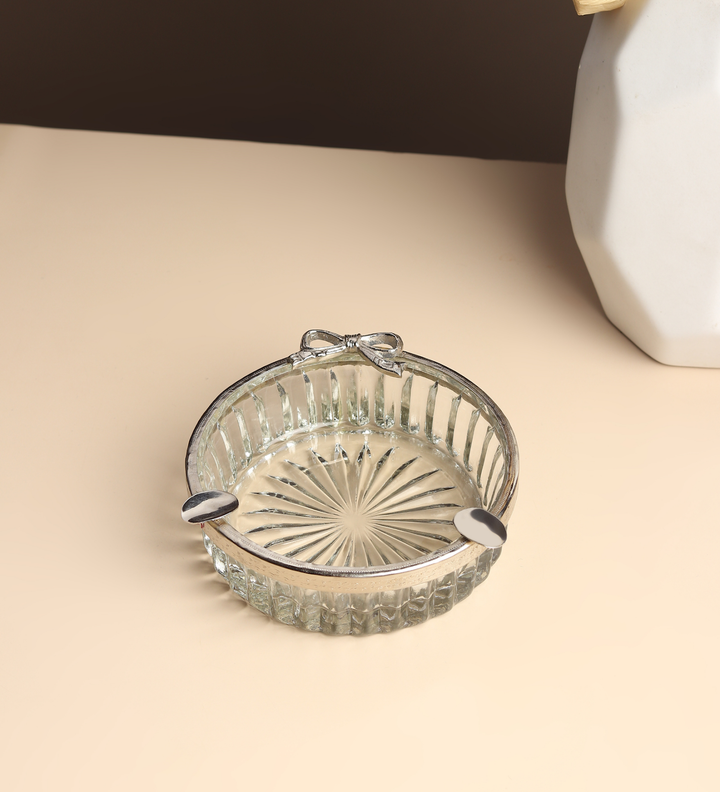 Valen's Bow Decorative Glass Ashtray for Home and Lounge view 2