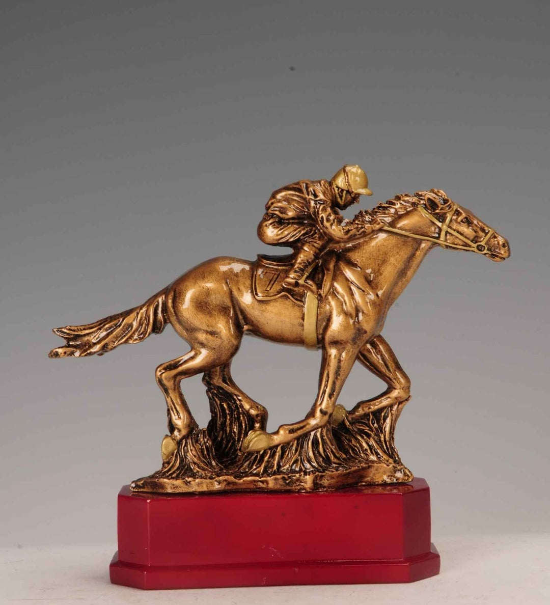 Expobazaar Golden Horse Racing Resin Figurine for Elegant Decor