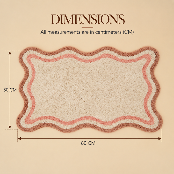 Pink Scalloped Border Cotton Bath Mat, View 2