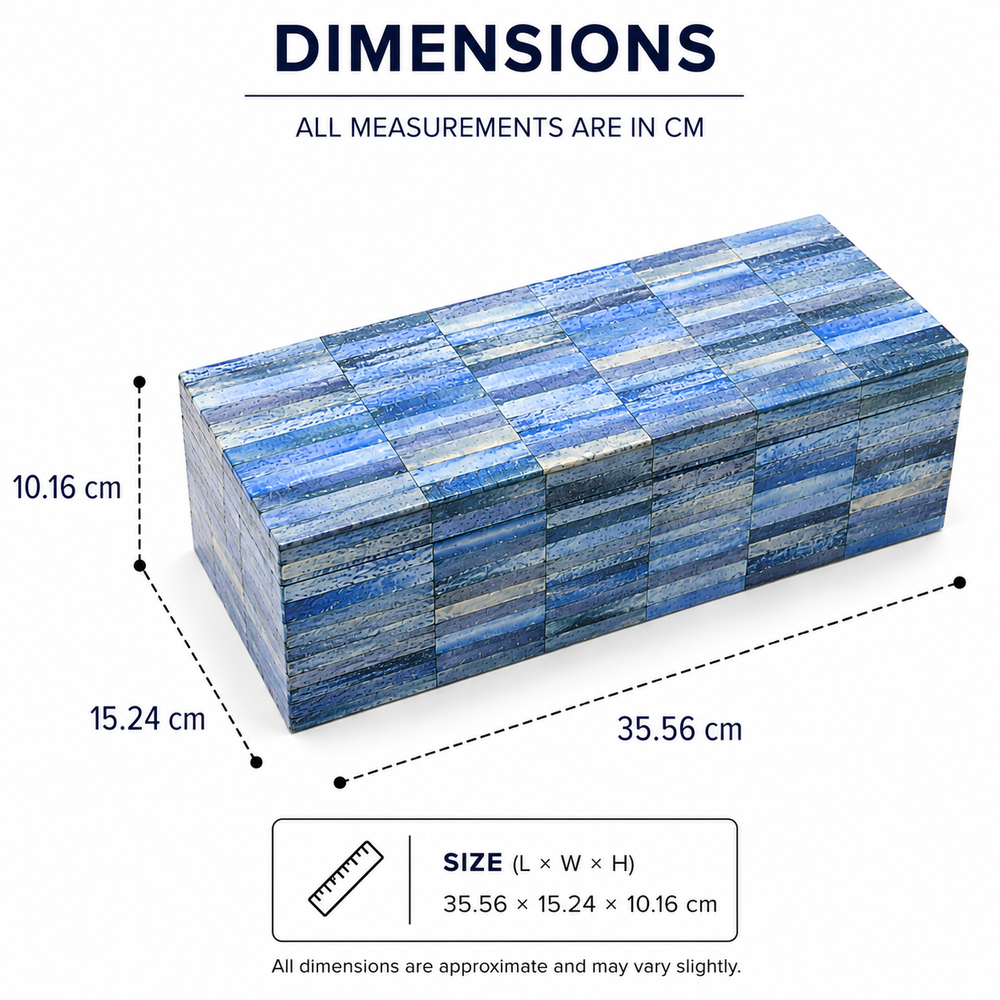 Indigo Inlay Decorative Storage Box Large