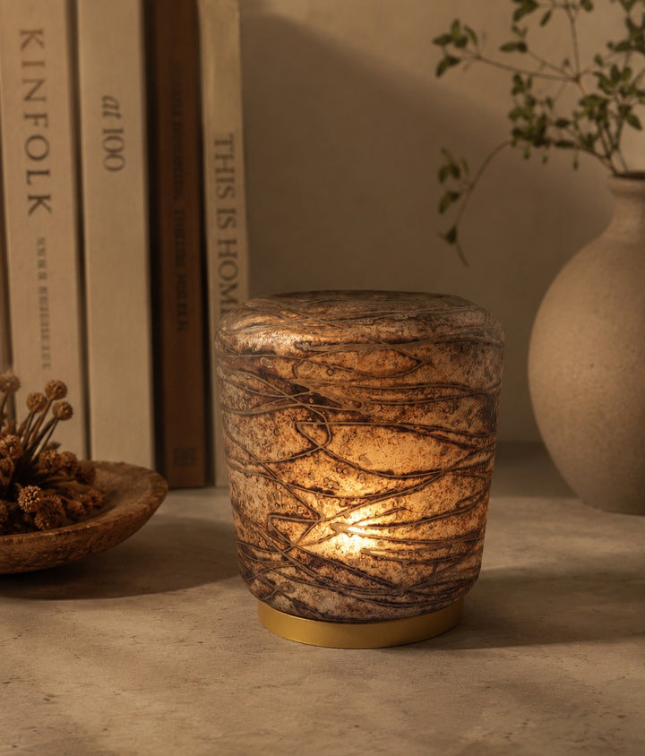 Expobazaar Antique Copper Trail Glass Hurricane