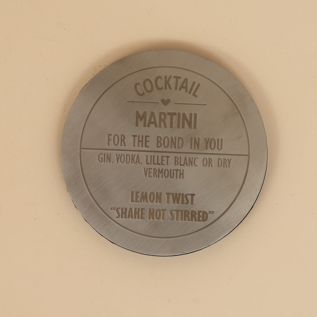 Metal and wood cocktail coasters
