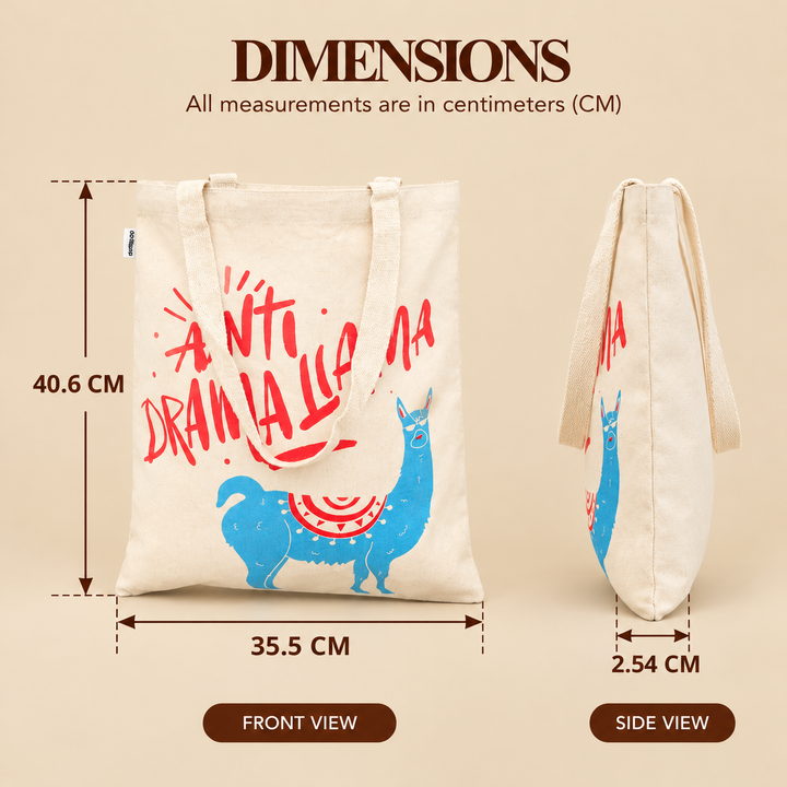 Llama Print Canvas Tote Bag, View 2