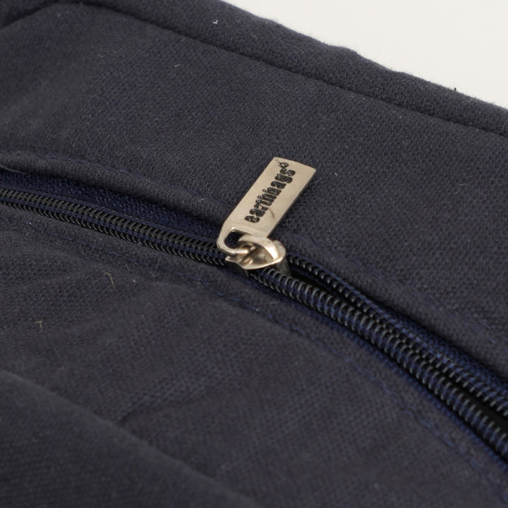 Thermal Insulated Canvas Lunch Tote, Navy Blue, View 3