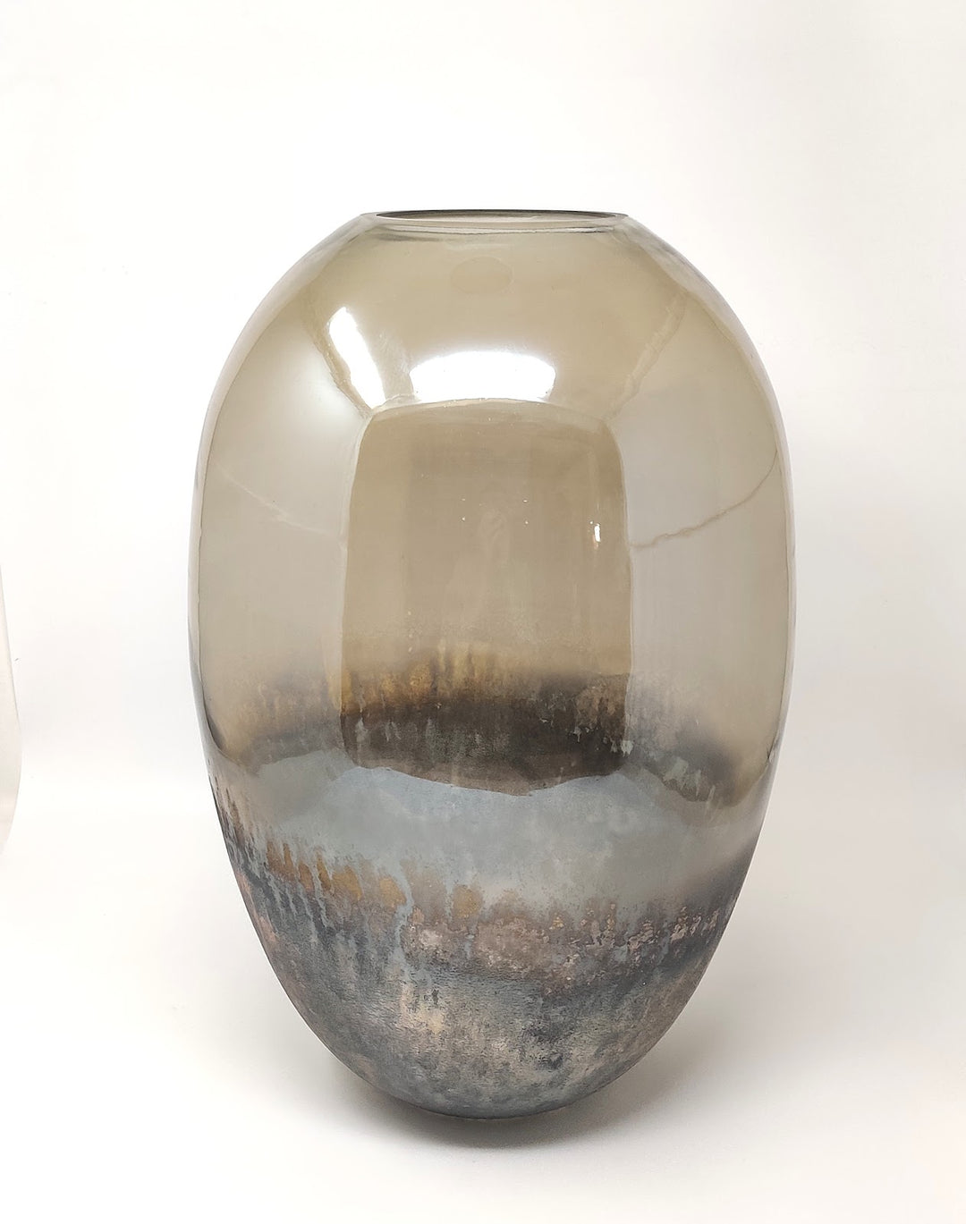 Expobazaar Silver Smoke Glaze Handcrafted Vase