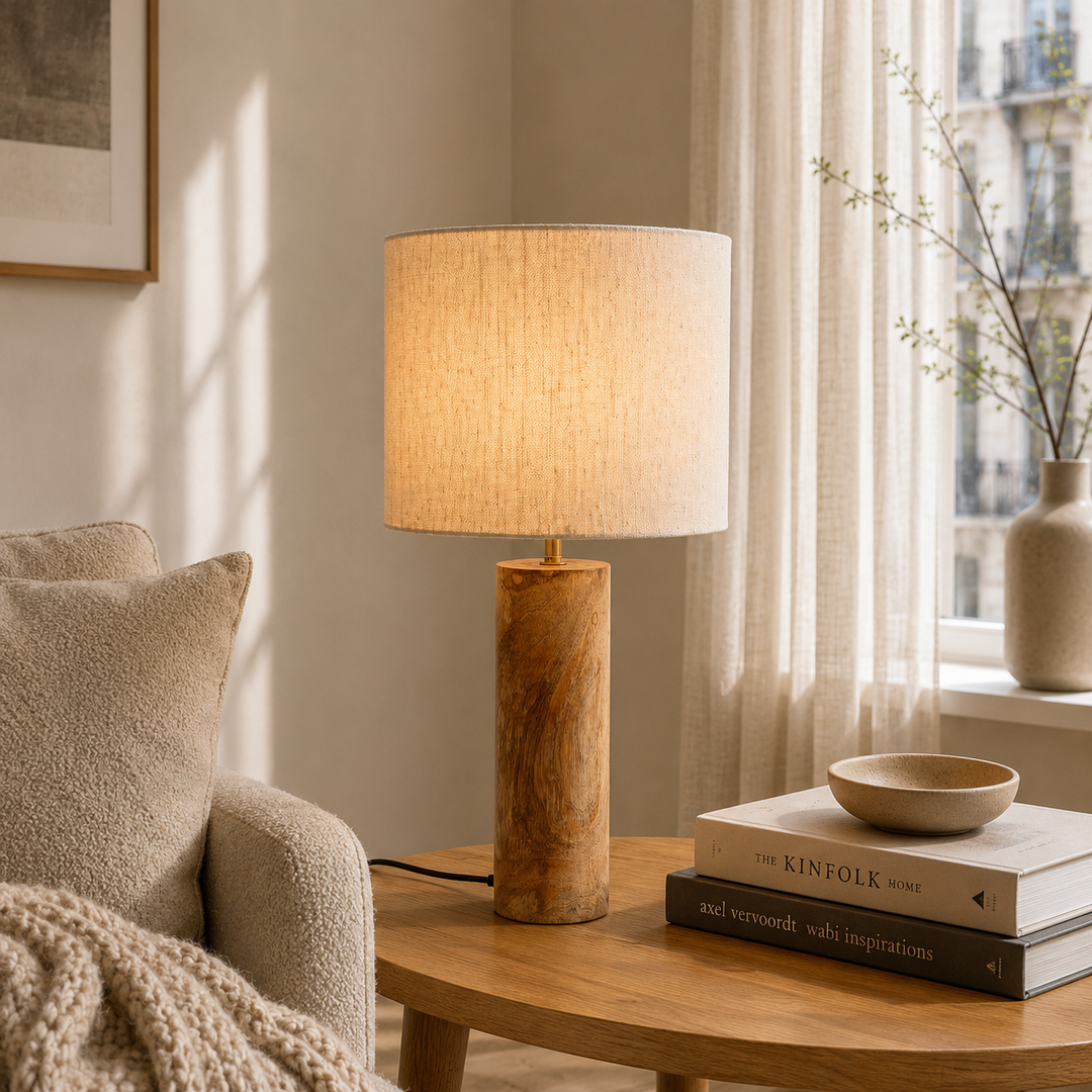 Wooden Table Lamp for Living Room & Bedroom