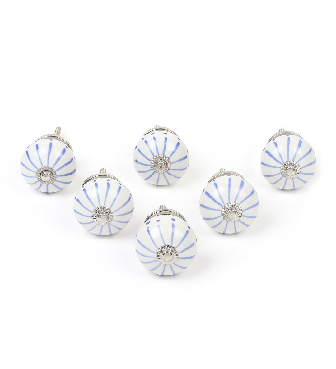 Estoria Blue Pottery Style Ceramic Knobs Set of 6 view 5