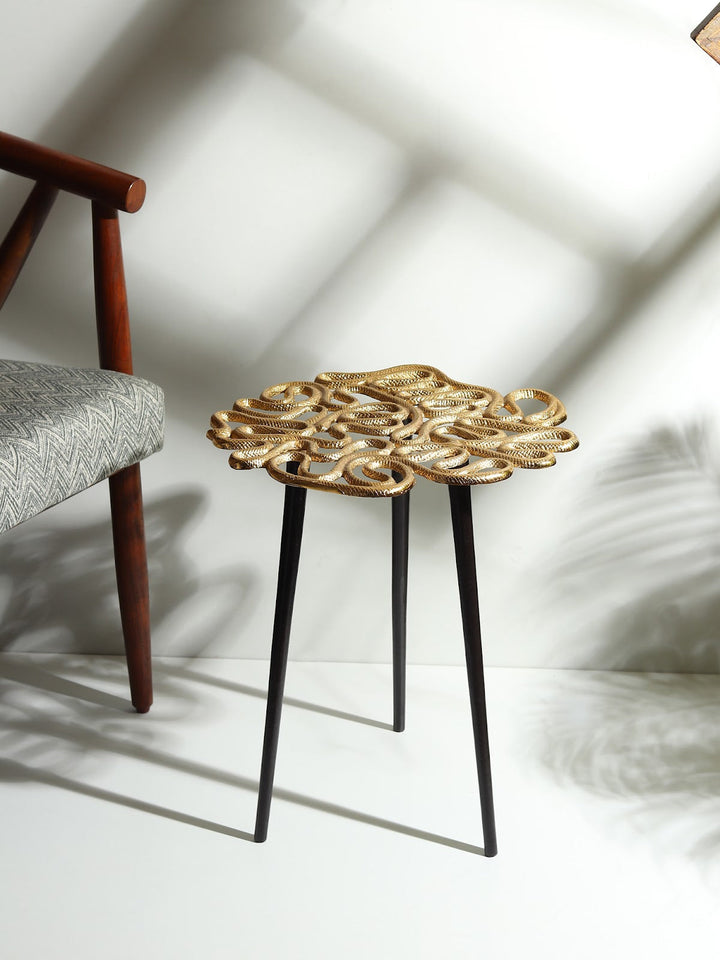 Expobazaar Sliitherin's end Table in Gold