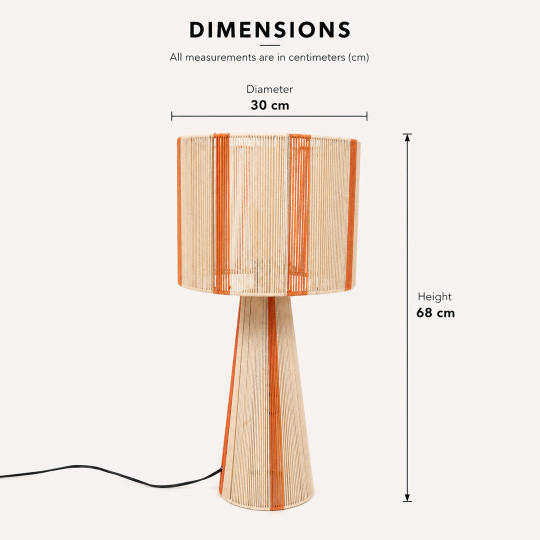 Rope & Iron Table Lamp for Living Room & Bedroom view 1