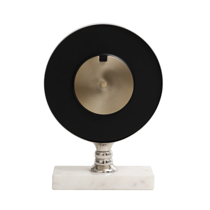 Expobazaar Seraphic Marble Timepiece In Silver Clock