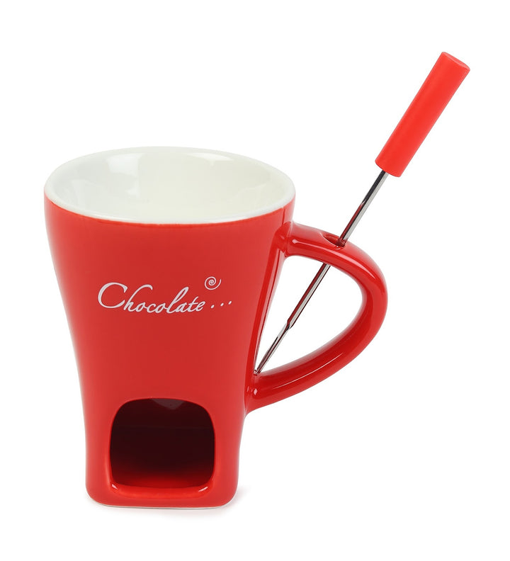 Choc Affair Ceramic Chocolate Fondue Cup with Candle Warmer Red view 4
