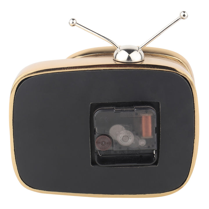 Expobazaar Retro TV Gold Aluminium Table Clock