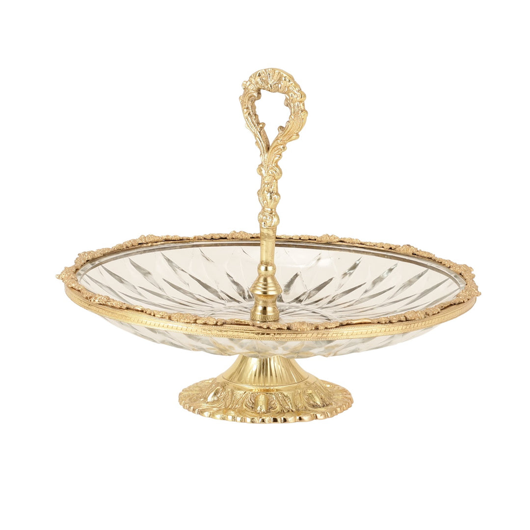 Expobazaar Spearhead Crystal Cake Stand in Gold