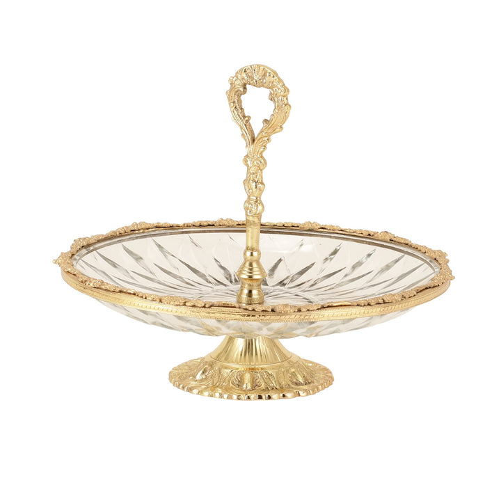 Expobazaar Spearhead Crystal Cake Stand in Gold