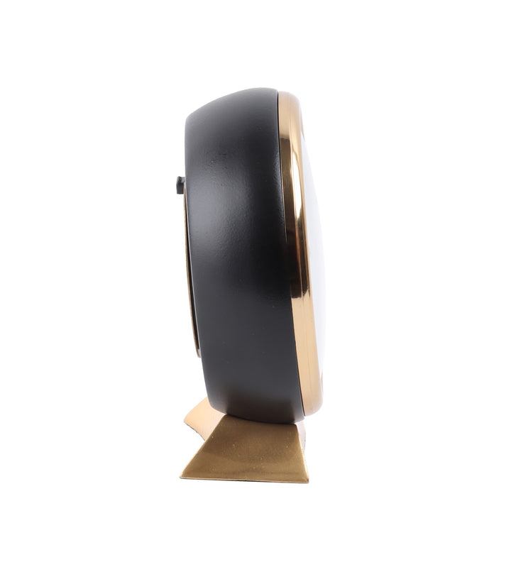 Expobazaar Mab Roman Black Aluminium Analog Table Clock