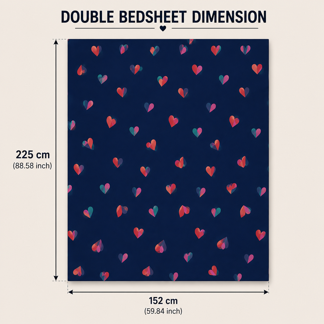 Kids Playful Heart Print Bedsheet
