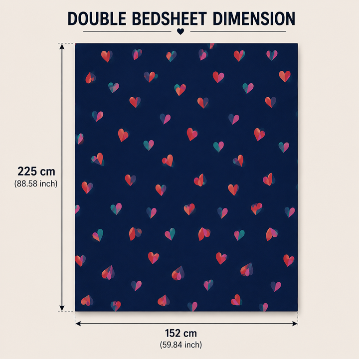 Kids Playful Heart Print Bedsheet