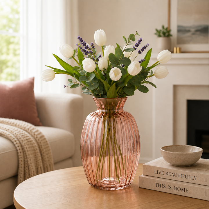 Glass Flower Vase, Lavender