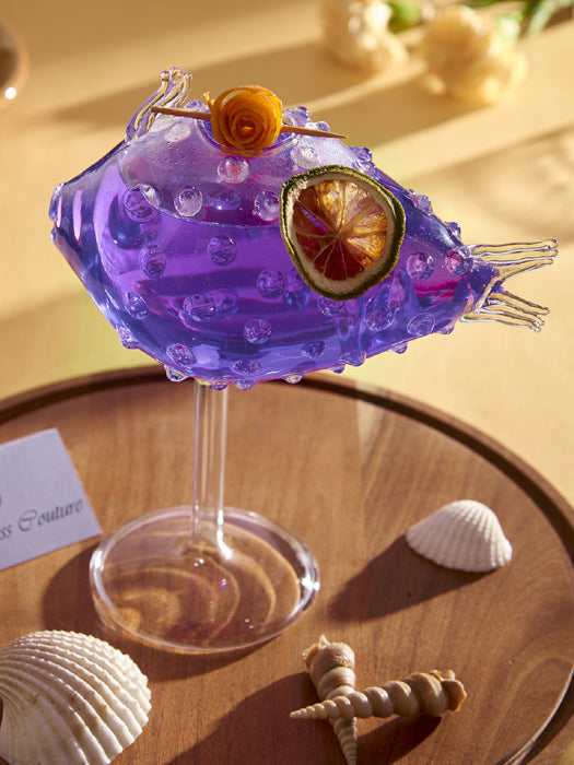 Fish Goblet Designer Glass in borosilicate glass, 350 ml