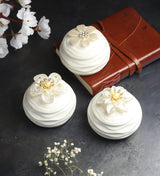 Laceflower Porcelain Trinket Box Set with Lace Petals view 1