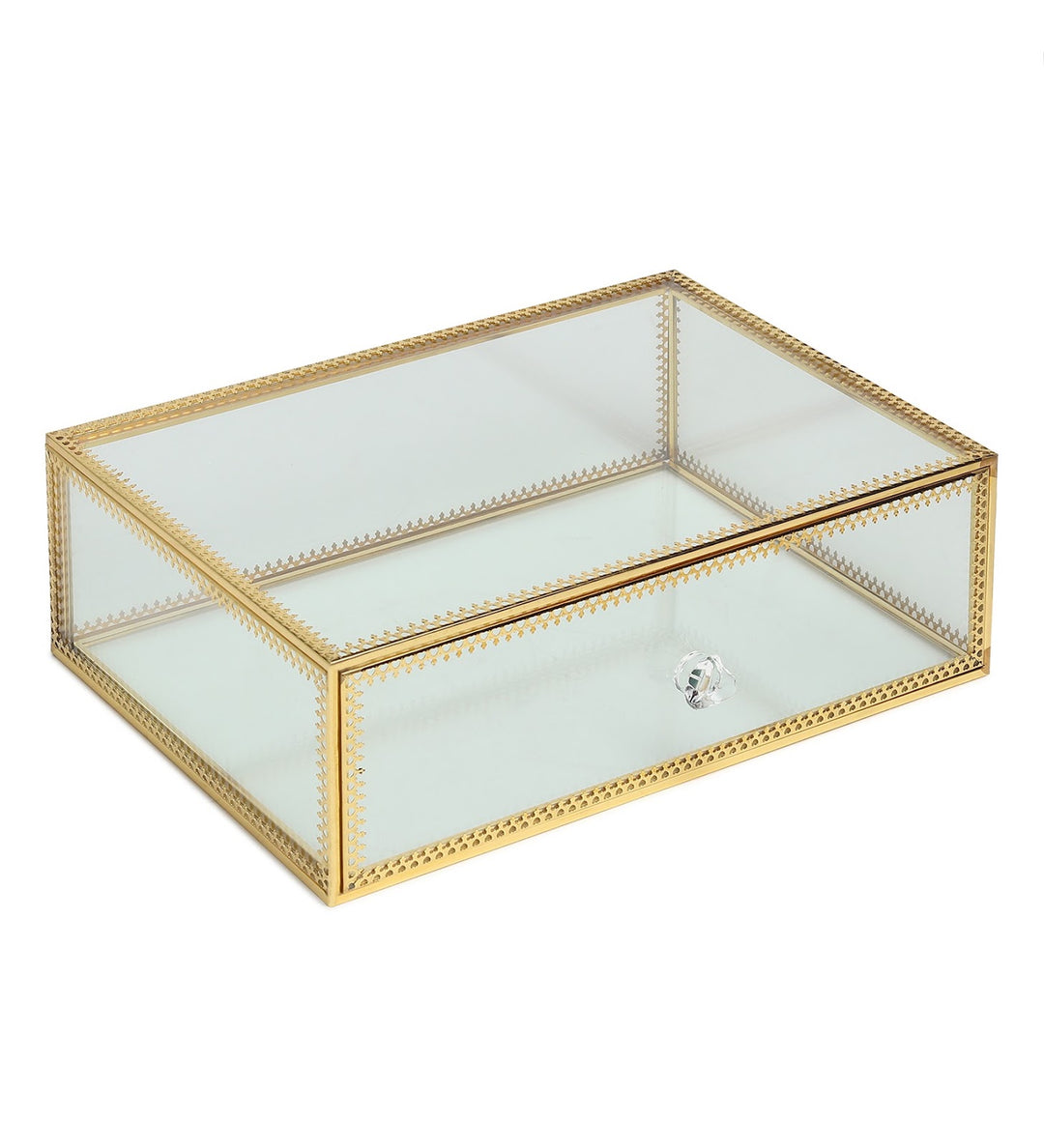 Arden Glass and Metal Jewellery Box with Drawer view 5