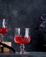 Diamond Cut Goblet Glass in crystal glass, 180 ml